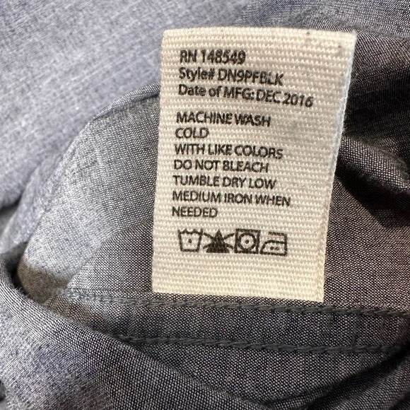 PAPER Denim and Cloth, Gray Short Sleeve Button Down Shirt, Men's XL - Picture 5 of 6